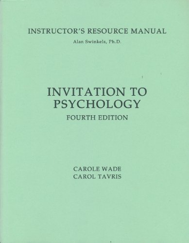 Instructor s Resource Manual for Invitation to Psychology